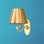 Tagliatelle rechargeable wall fitting in antique brass