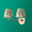 Double Insignia rechargeable wall fitting in antique brass
